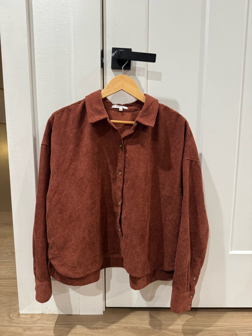 Madewell Rust-Red Corduroy Button Front Shirt Jacket - Picture 2 of 3